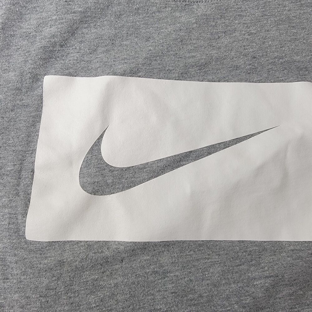 Nike Women Swoosh Crop‎ Top Tshirt Short Sleeve Grey 100% Cotton Size S - Picture 3 of 12